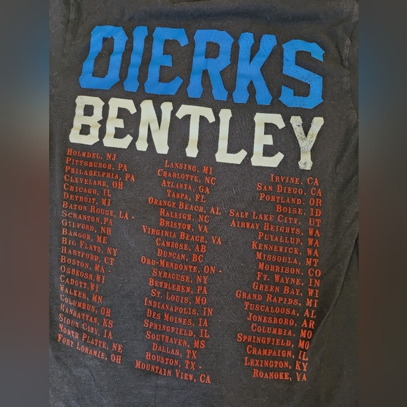 Dierks Bently Concert Tour Band Tee Black American Flag Shirt - Picture 3 of 7